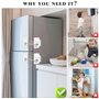 YANGWEN 2PCS Sécurité Enfant pour Fenêtres et Portes - Verrous Autocollants Anti-Ouverture - Bloque Tiroirs, Armoires et Réfrigé