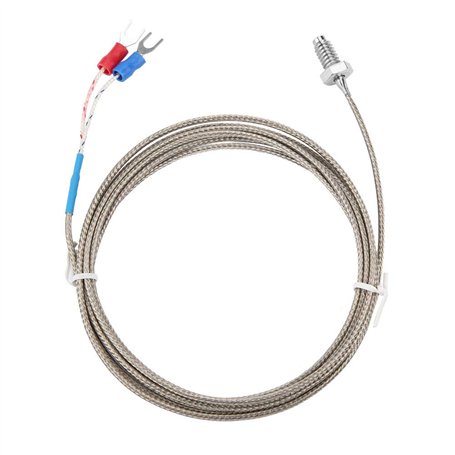 M6 Thermocouple de type K Câble BSW Sonde de Mesure de Température de Filetage de Vis Type K Câble de Thermocouple 1-5M (2M)