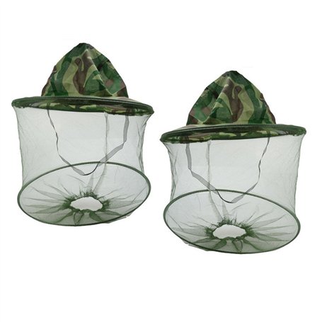 SUNREEK 2 Pack Camouflage Apiculture Apiculteur Anti-Moustique Abeille Insecte Mouche Masque Cap Chapeau avec Tête Net Maille Vi