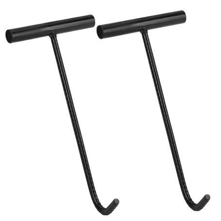 QWORK® Lot de 2 Leviers de Couvercle de Canal de 30 cm - Crochet Leve Plaque - Acier Fiable avec Finition Soignée