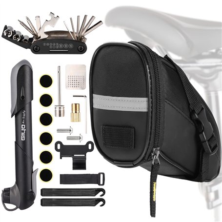 Linlook - Kit de Réparation de Sacoche de Vélo et Outils Multifonctions 16 en 1