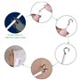 Fil de Rideaux 3 Mètre Blanc - Câble à Rideau Kit Avec 8 Paires Crochets et Yeux - Corde Suspendue pour Tringle à Suspendre des