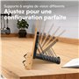 H&S Porte Livre de Recettes Bambou - Support Pliable et Portable pour la Cuisine - Lutrin de Lecture Ajustable - Pupitre pour Gr