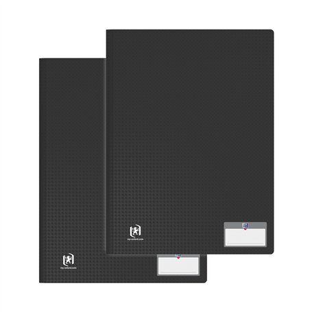 OXFORD Lot de 2 Porte Vues 80 vue / 40 Pochettes A4 Memphis Couverture Polypro Noir