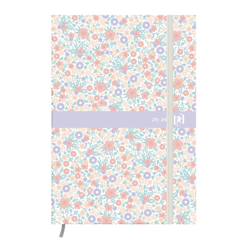Agenda Scolaire Oxford 2025-2026 Journalier Flowers 12x17cm - Août 2025 à Juillet 2026