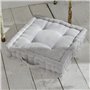 Coussin de sol - TODAY - CHARME - Slub x Chambray x Broderie Constance - 40 x 40 x 10 cm