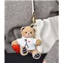 DOUDOU ET COMPAGNIE - Porte-Clés Peluche Ours Paris avec T-Shirt Tour Eiffel & Petit Cœur - 14cm - Mini Peluche à Attacher sur S