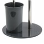 MSV "Bergamo Porte-Rouleau WC Brosse WC en Acier Inoxydable et Verre Support Gris 3 en 1