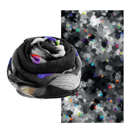 Pylones - Foulard/Paréo Coloré Balade - Black Palette - 100 x 180 cm …