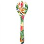 Les Jardins de la Comtesse - Couverts à Salade de Service en Mélamine Pure - Fleurs Exotiques - 33 cm – Rouge/Vert - Couverts de