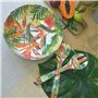 Les Jardins de la Comtesse - Couverts à Salade de Service en Mélamine Pure - Fleurs Exotiques - 33 cm – Rouge/Vert - Couverts de