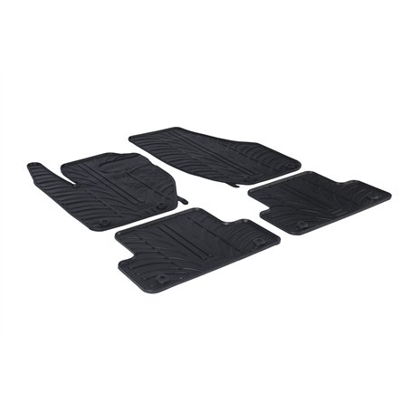 Gledring Set tapis de caoutchouc compatible avec Volvo V40 2012- (T profil 4-pièces + clips de montage
