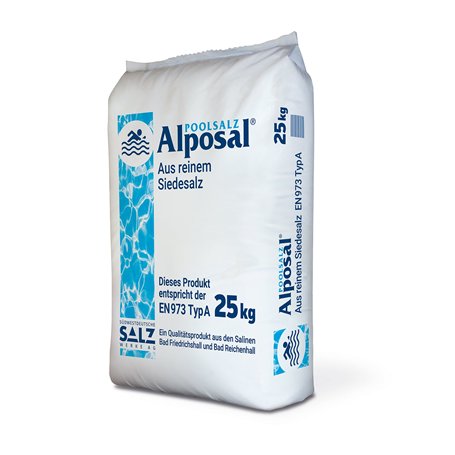 Alposal Sel de piscine composé de pur sel ignigène (convient pour appareil de chloration) en sac de 25 kg