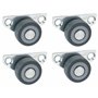 4 roulettes latérales pour parquet 30 x 14 mm Roue en TPE Gris