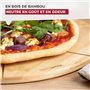 Fackelmann 31119 Planche à pizza avec rainures de coupe, Planche à découper la pizza, Planche en bois de bambou, tarte flambée, 