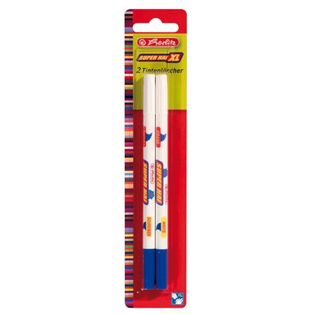 Herlitz Superhai XL Lot de 2 Stylos correcteurs Blanc/Bleu