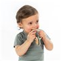 reer BiteDuo Anneau de dentition en bois de silicone pour bébé | Aide à la dentition de bébé | Jouet de motricité