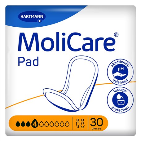 MoliCare Pad Lot de 30 serviettes d'incontinence extra longues pour adultes souffrant d'incontinence moyenne