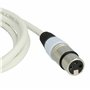 vhbw Câble lumière DMX prise XLR mâle et femelle compatible avec éclairage scénique, projecteurs - 3 broches, câble PVC, blanc,
