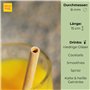 Lot de 400 pailles jetables en bambou pour jeunes pailles durables de 15 cm de longueur et 8 mm de diamètre, naturellement neutr