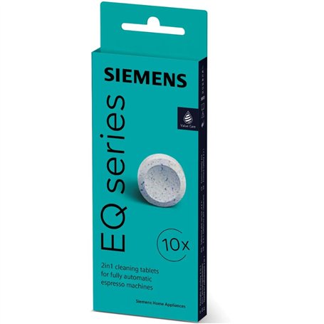 Siemens EQ. Série tz80001 Lot de 10 tablettes de nettoyage pour toutes les machines à café et entièrement automatique intégré)