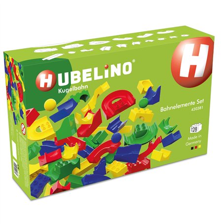 Hubelino - circuit à billes à monter - À partir de 4 ans - compatible avec Duplo - 128 pièces