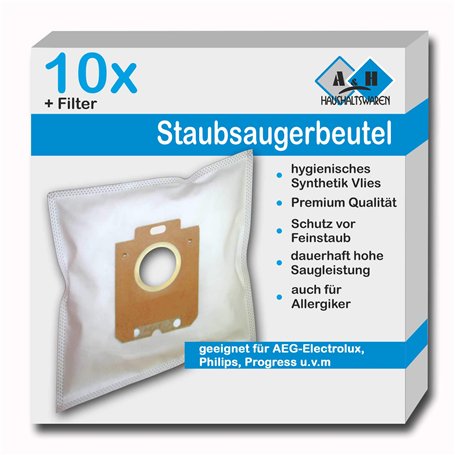 Lot de 10 sacs d'aspirateur pour AEG Equipt AEQ 20+