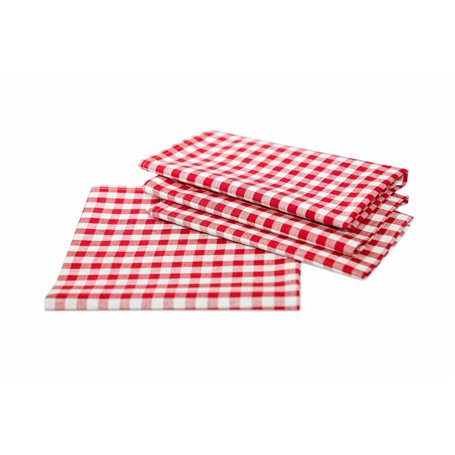 texpot Lot de 4 sets de table à carreaux rouges et blancs - Dimensions : 33 x 45 cm - Élégants sets de table 100 % coton - Style
