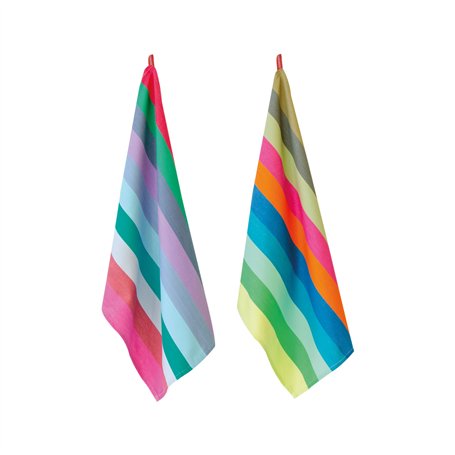 Remember Lot de 2 torchons de Cuisine 100% Coton – Extra absorbants et Non Pelucheux au Design coloré – pour Un Usage Quotidien