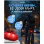 BÜCHEL Feu arrière de vélo LED pour porte-bagages - Fabriqué en Allemagne - Feu arrière de vélo rechargeable par USB-C - Montage