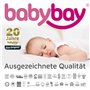 babybay Tour de lit piqué compatible avec le modèle Boxspring XXL, blanc mélange d'étoiles sable/bleu azur