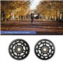 Lot de 8 roues de roller en polyuréthane de 70 mm de dureté 82 A - Noir - Avec roulements ABEC-7