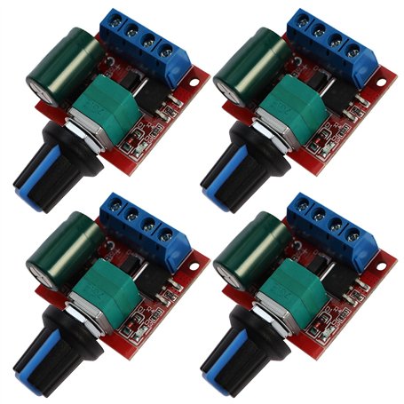 ECSiNG Lot de 4 mini contrôleurs de vitesse CC 5 V-35 V 5 A - Module de commutation réglable PWM CC - Régulateur de tension LED