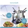 KitchenCraft Service à fondue avec 6 fourchettes Bols en céramique et acier inoxydable