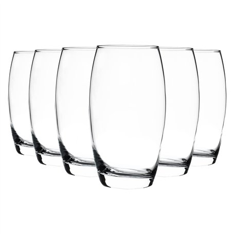 Argon Tableware Lot de 6 verres Highball - 510 ml « Tondo » Verres à boire modernes Hiball Gobelets lavables au lave-vaisselle G