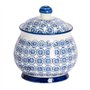 Nicola Spring Sucrier à motifs avec couvercle - Bleu marine - Lot de 1 - Pot à sucre en porcelaine imprimé à la main