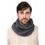 likemary Snood Homme – Tour de Cou & Cache Cou en Laine Mérinos – Écharpe Tubulaire Fait Main – Cadeau Éthique et Chaleureux Gri