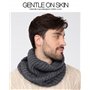 likemary Snood Homme – Tour de Cou & Cache Cou en Laine Mérinos – Écharpe Tubulaire Fait Main – Cadeau Éthique et Chaleureux Gri