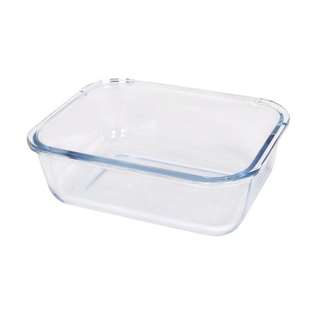Argon Tableware Plat à Gâteaux Rectangulaire en Verre - 20cm x 15cm - 1x Moyen Profond Tarte Lutin Gâteau au Fromage Pain Éponge