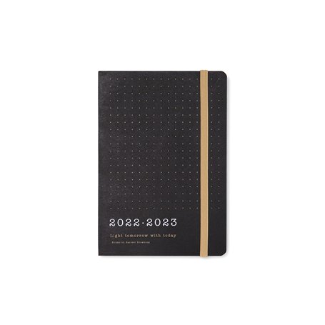 Letts of London Eco Writers Agenda académique 22.23 A6 Citation un jour par page avec rendez-vous – Kraft noir 23-031484