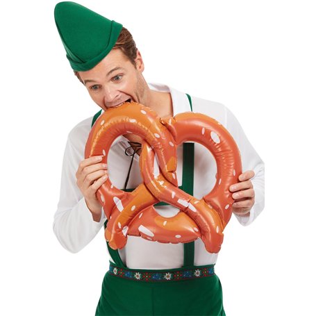 Smiffys Oktoberfest Bretzel gonflable géant marron avec détails en sel