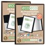 eco-eco Eco001x2 Lot de 2 porte-vues A5 50% recyclé avec 20 pochettes en plastique Noir