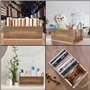 BELLE VOUS Caisse en Bois avec Poignées en Corde (Lot de 2) - Cagette Bois Emboîtable Ouverte - Pour Maisons, Chambres, Cuisines