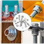 Bolatus Lot de 112 vis à tête hexagonale M6 M8 M10 DIN 933 en acier inoxydable avec écrous, vis filetées et rondelles dans une b