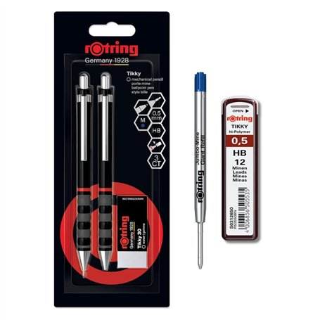 rOtring Tikky Ensemble porte-mine et stylo à bille | mine HB