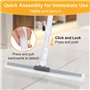 Balai Caoutchouc Télescopique, Balai Raclette Sol avec Manche 124 cm, Brosse Sol pour Tapis, Carrelages, Fenêtres et Poils d'Ani