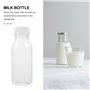 Angoily 10 Pièces 200Ml Vide Bouteilles de Lait en Plastique avec des Couvercles Boire du Jus De Boissons Transparent Conteneur 