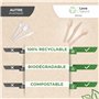 Love Nature Couverts jetables en bois de bouleau, 100 pièces, couverts jetables biodégradables, naturels, durables, respectueux