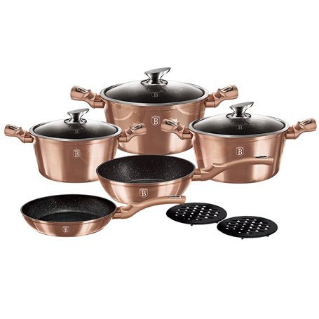 Berlinger Haus Rose Gold Batterie de Cuisine Induction 10 Pièces