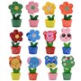 Lot de 12 supports de photo créatifs en bois avec base en bois pour pot de fleurs